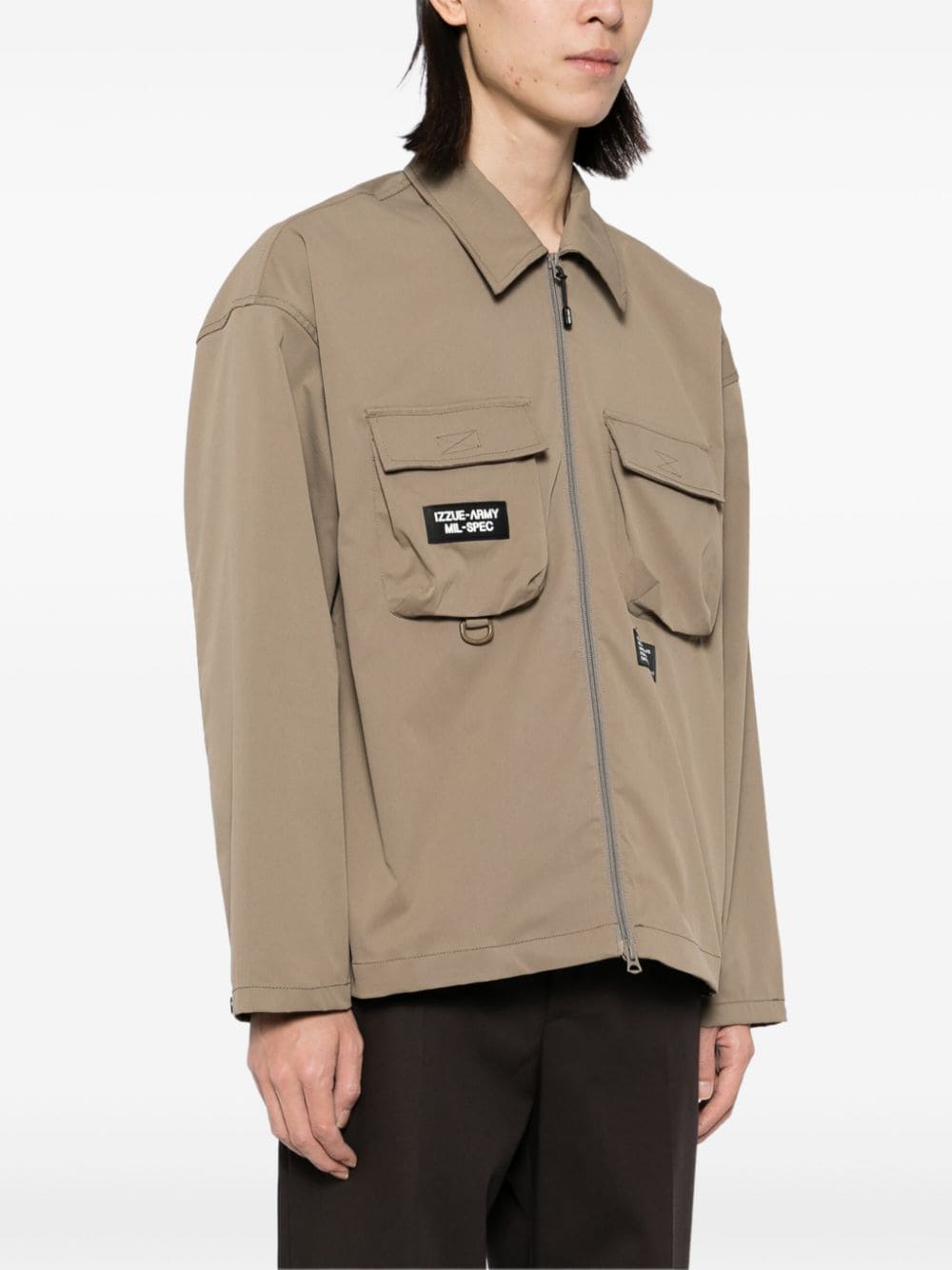 Shop Izzue Zip-up Jacket In Brown