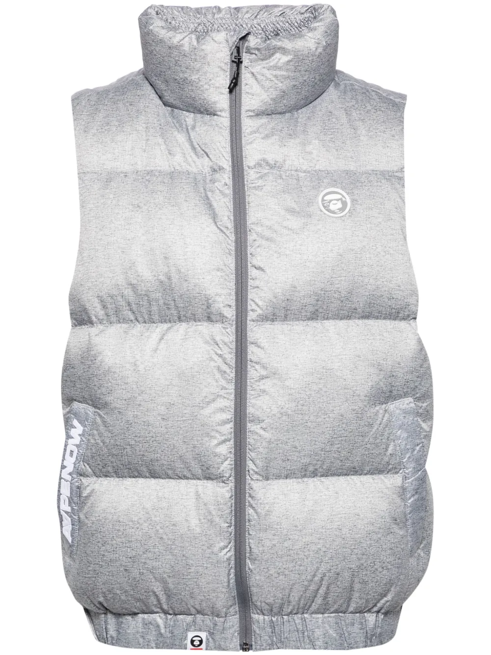 AAPE BY *A BATHING APE® logo-patch down vest - Grey