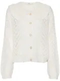 b+ab long-sleeved button-up cardigan - White