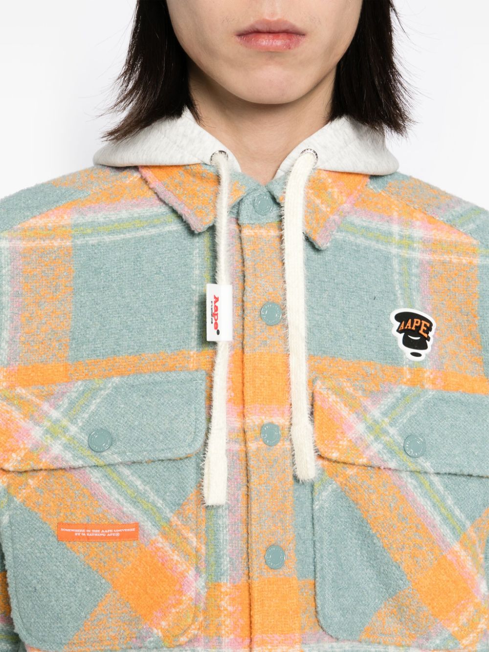 AAPE BY *A BATHING APE check-pattern hooded jacket Men