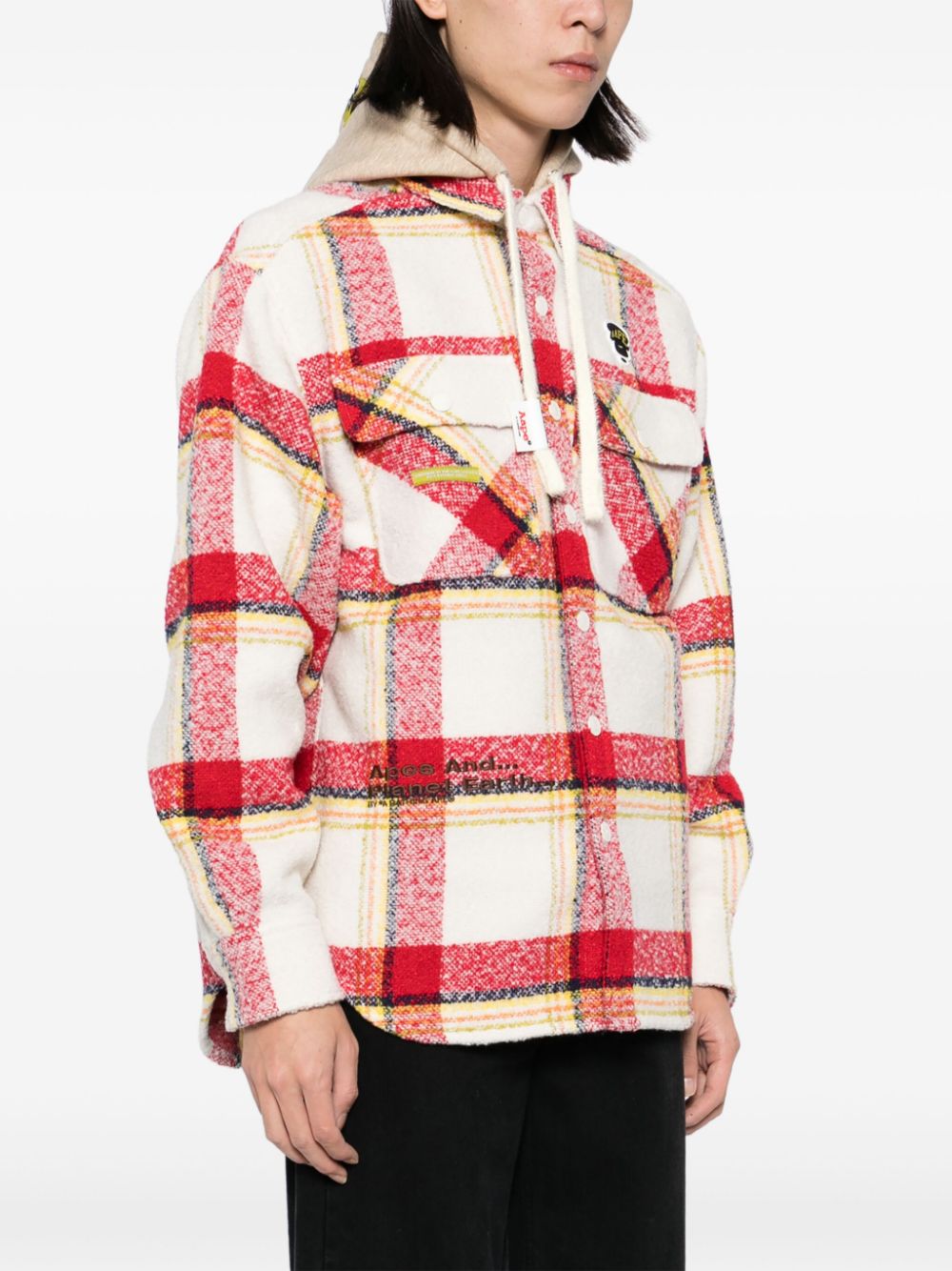 AAPE BY A BATHING APE CHECK-PATTERN HOODED JACKET 