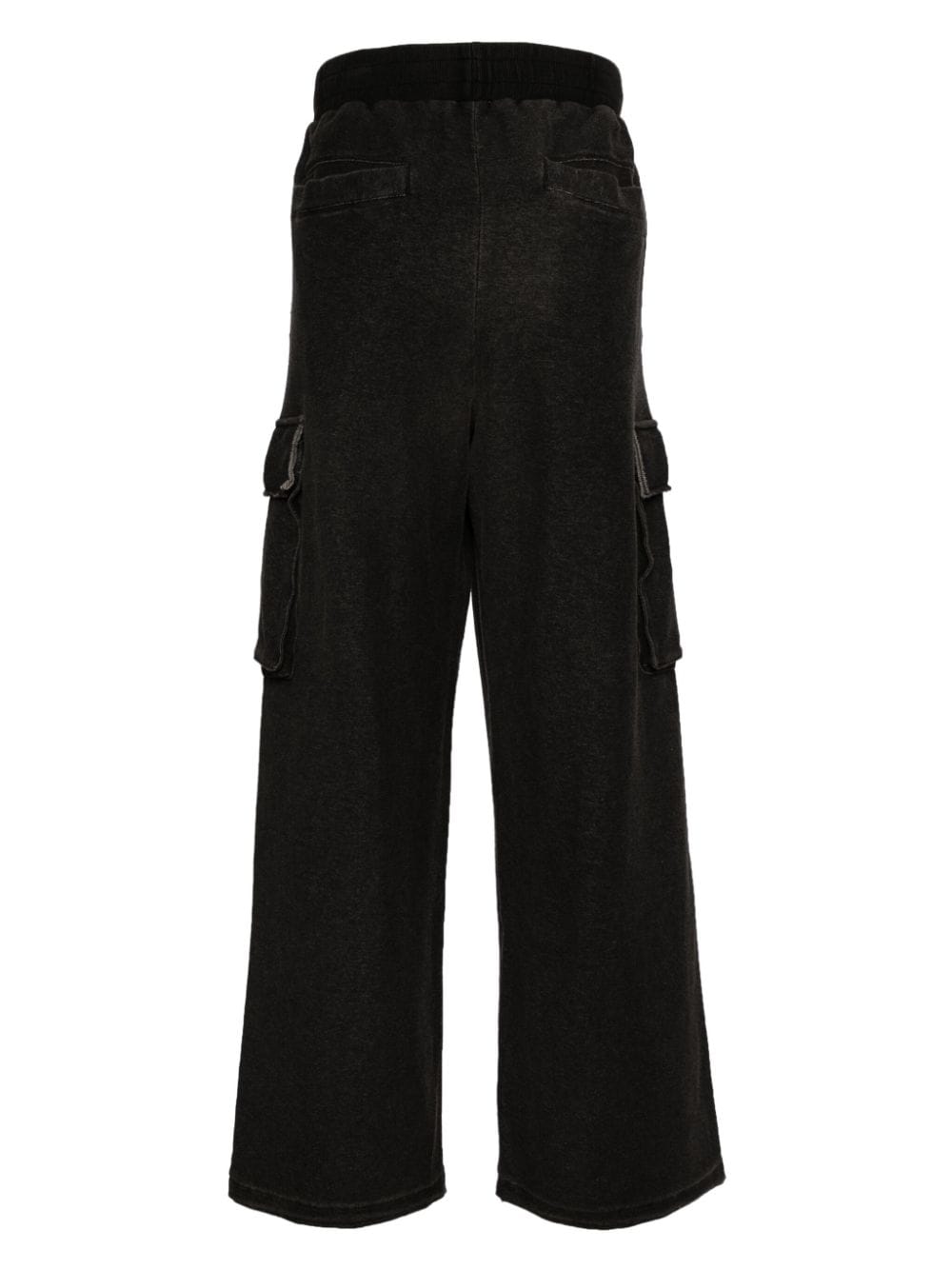 Shop Izzue Cargo Cotton-blend Trousers In Black