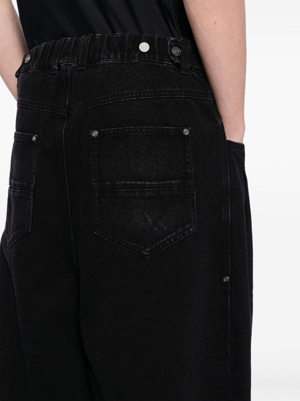 Shop Songzio Level Volume Wide Jeans In Black