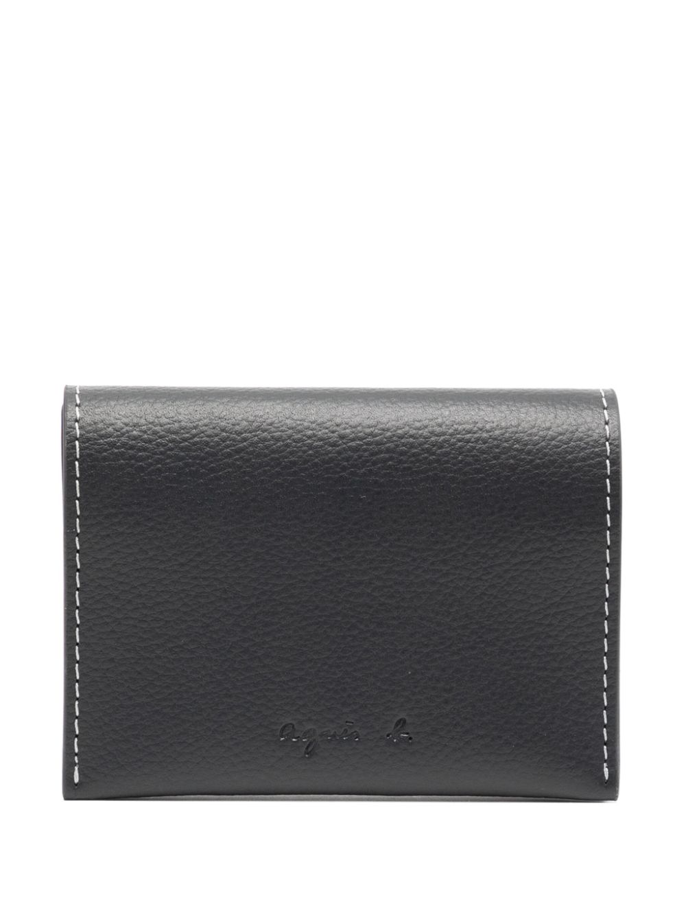 logo debossed folded leather wallet