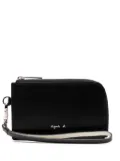 agnès b. leather card case - Black