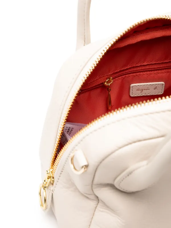 Agnès Leather Boston Cross Baby Bag White FARFETCH HK