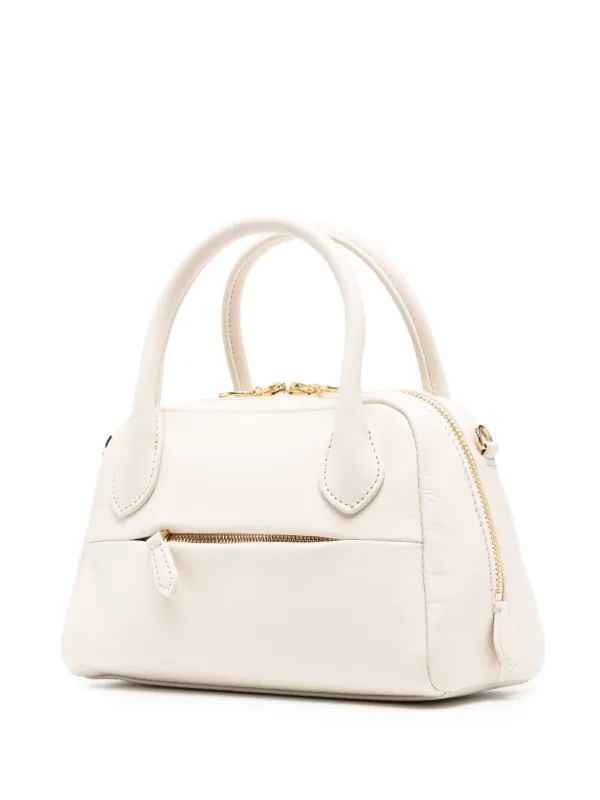 Agnès b. Leather Boston Cross Baby Bag | White | FARFETCH AU