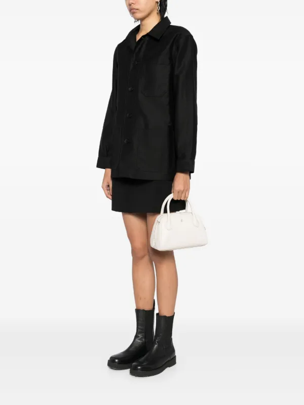 Agnès b. Leather Boston Cross Baby Bag | White | FARFETCH AU