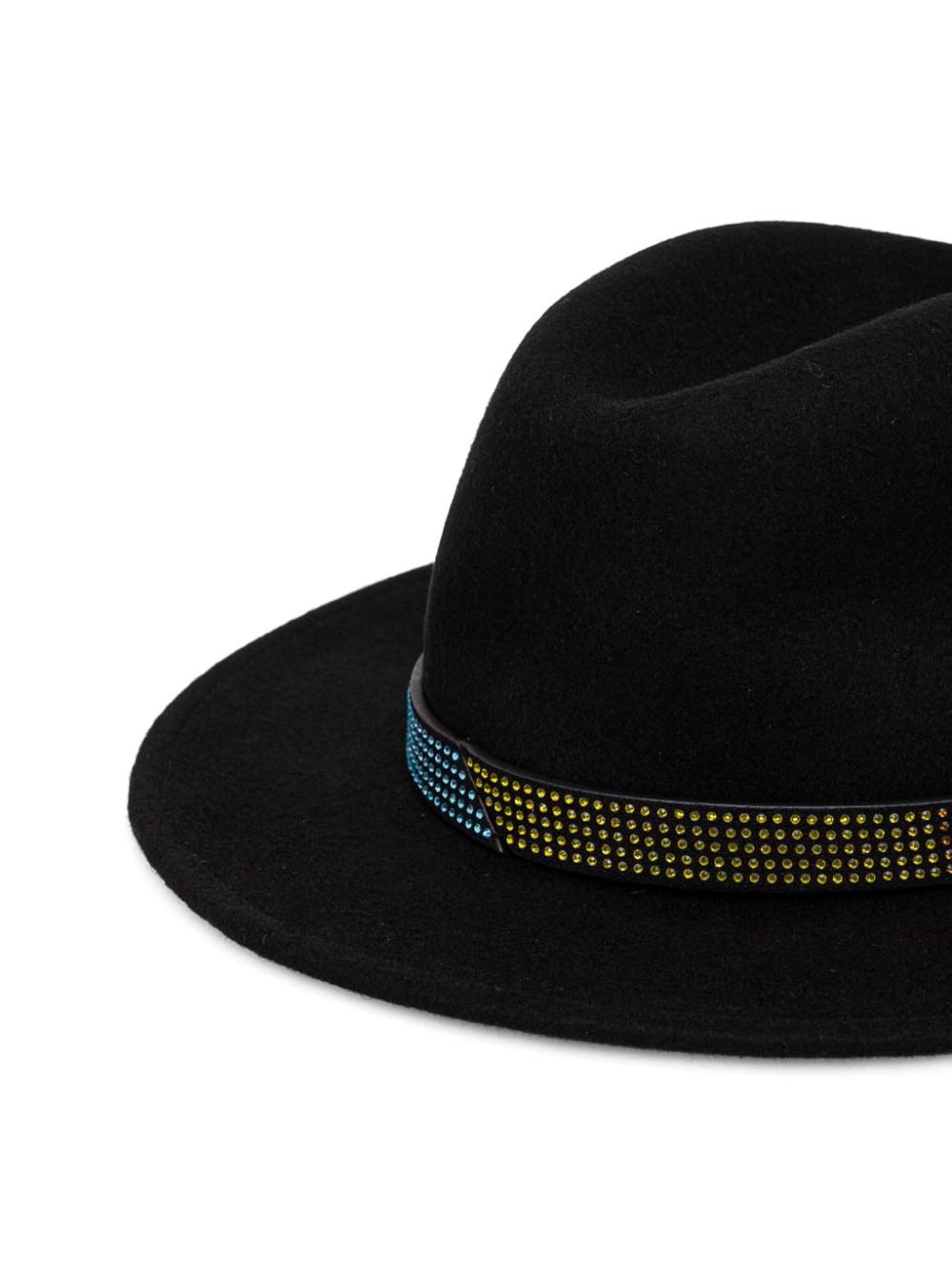 Kurt Geiger London rhinestone-embellished fedora hat - Zwart