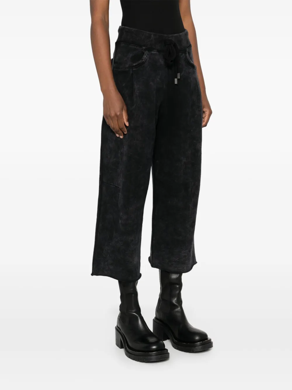 R13 Cropped Track Pants In Black
