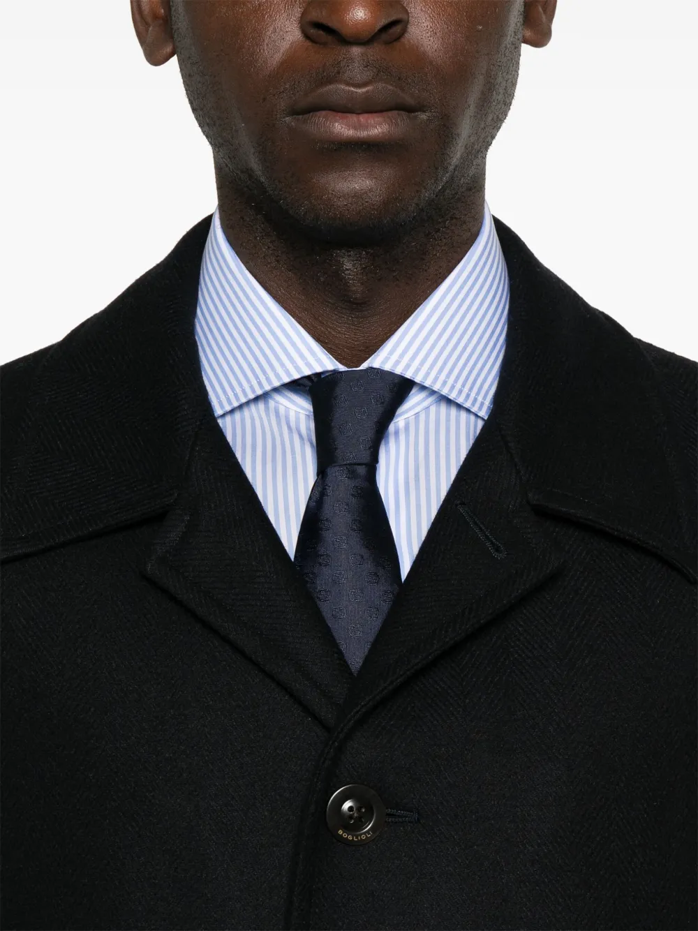 Boglioli Jas met visgraatpatroon Blauw