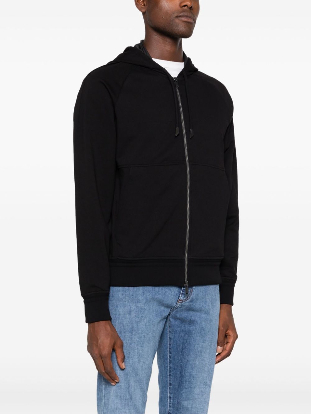 Shop Zegna Zip-up Sweatshirt In Black