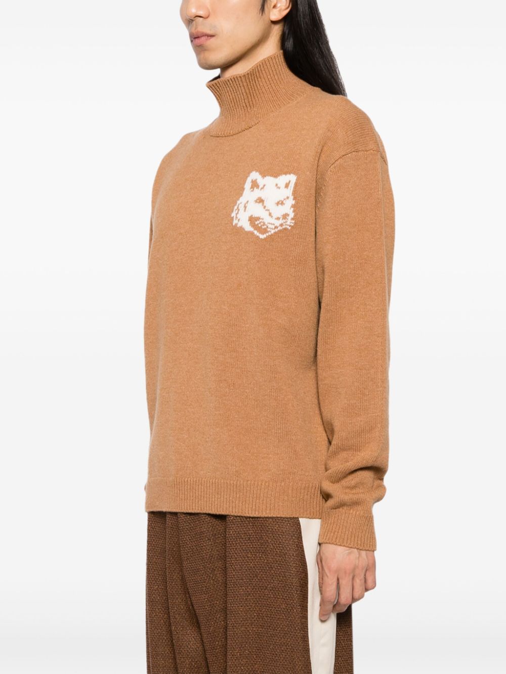 Maison Kitsune fox head intarsia comfort jumper Men