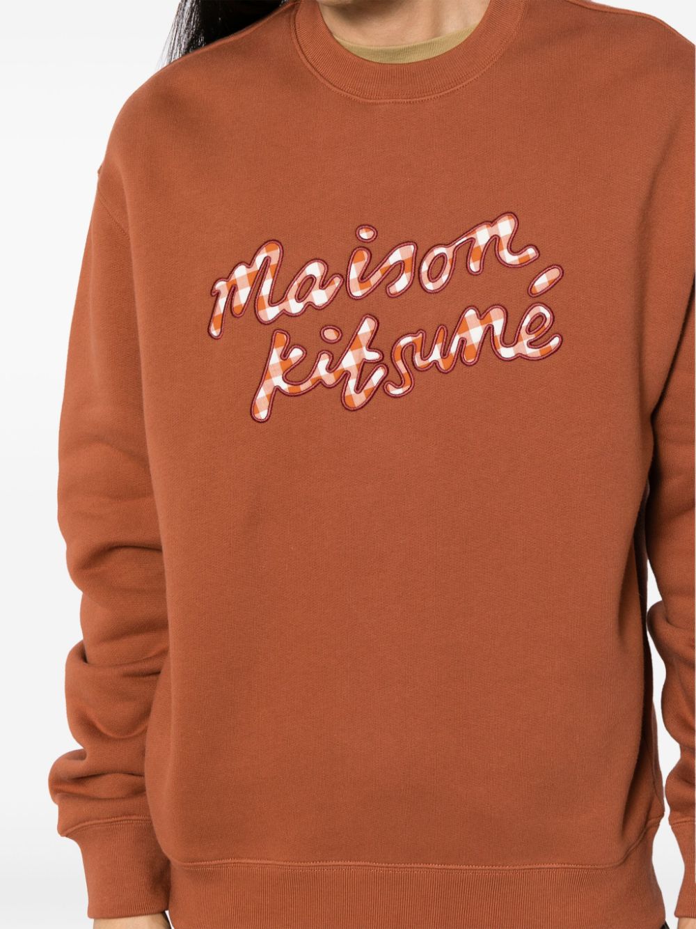 Maison Kitsune Handwriting Gingham sweatshirt Men