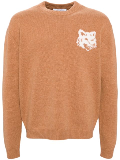 Maison Kitsune Fox head intarsia jumper Men