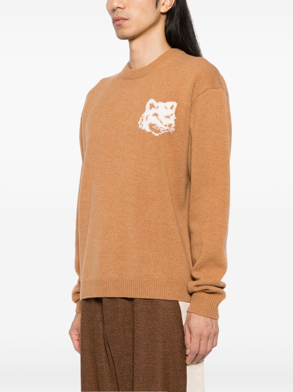 Maison Kitsune Fox head intarsia jumper Men