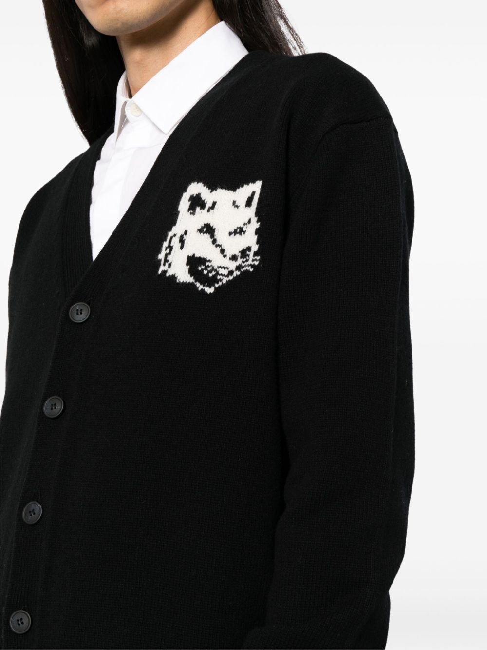 Maison Kitsune fox head intarsia comfort cardigan Men