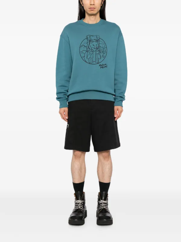 スウェット・トレーナー MAISON KITSUNE RAMBLING FOX JERSEY SWEATSHIRT Maison Kitsuné Rambling Fox Sweatshirt | Blue | FARFETCH