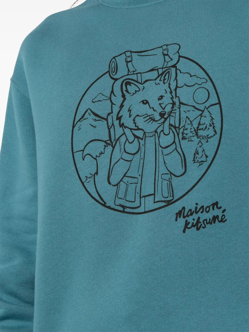 Maison Kitsuné Rambling Fox sweater Blauw