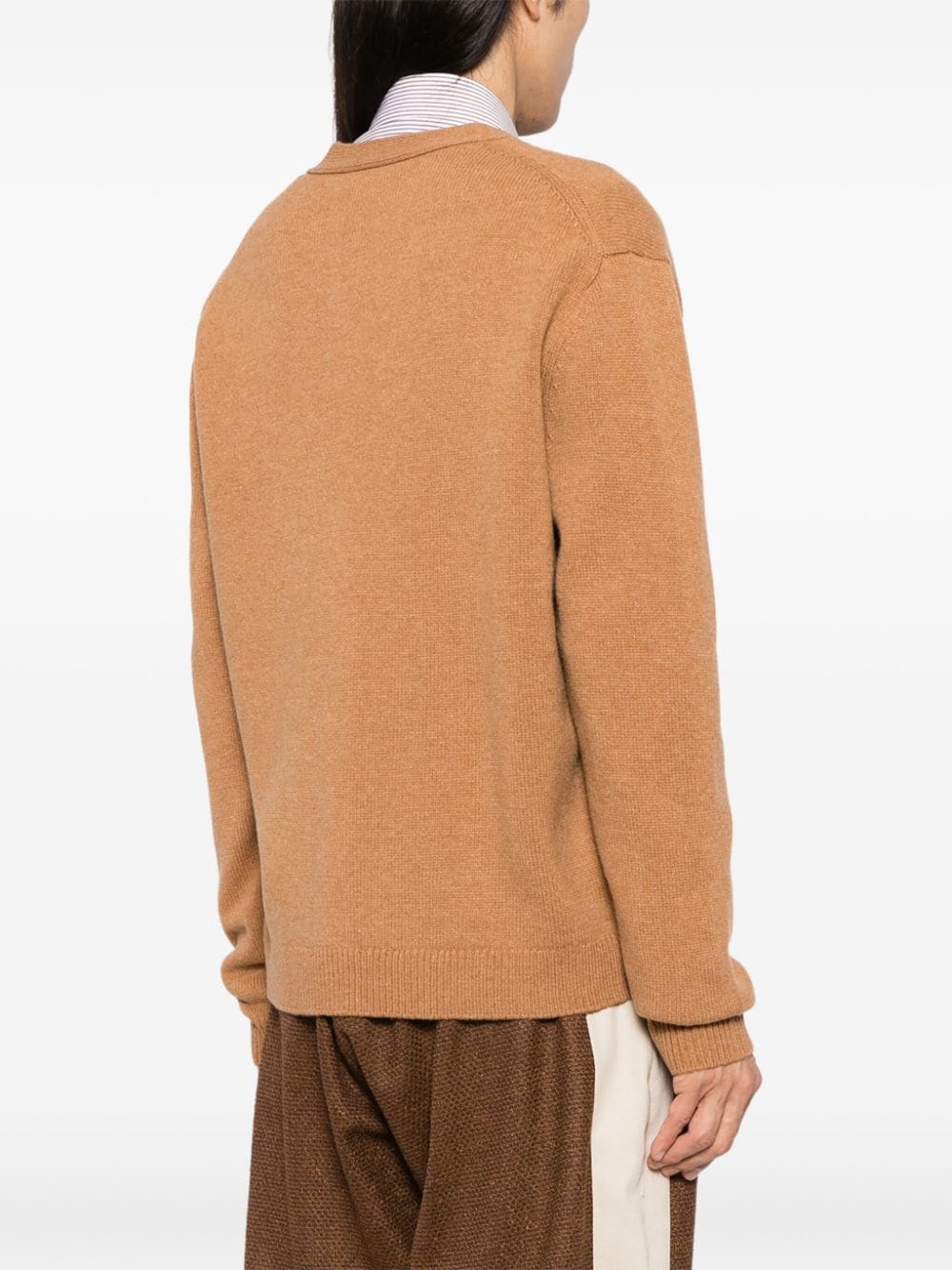 Shop Maison Kitsuné Fox Head Intarsia Cardigan In Neutrals