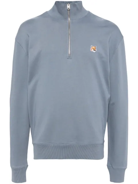 Maison Kitsuné Fox Head-patch half-zip sweatshirt