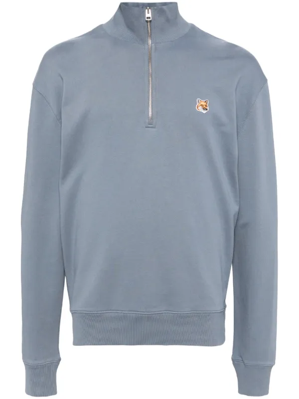 ★メゾンキツネ★Fox Head Patch Comfort Half Zip Sweatshirt フォックスヘッド パッチ コンフォート ハーフジップ スウェット