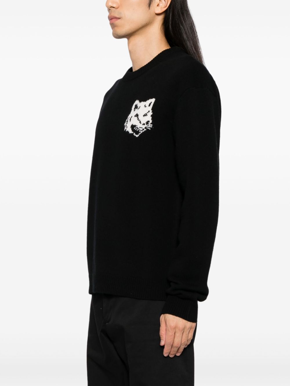 Maison Kitsune Fox head intarsia jumper Men