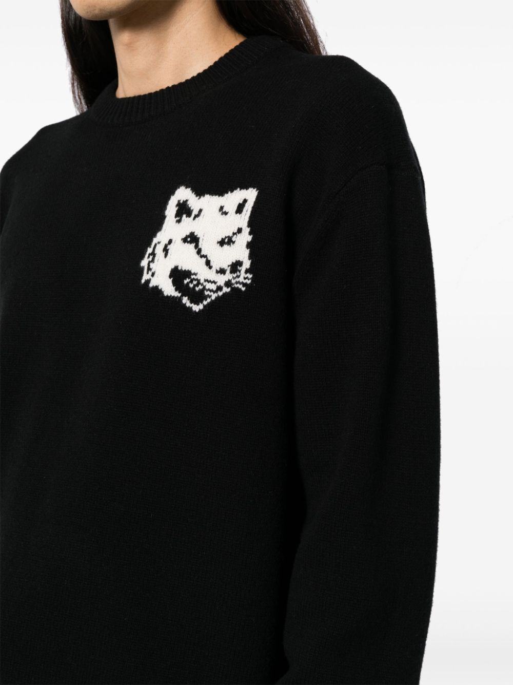 Maison Kitsune Fox head intarsia jumper Men