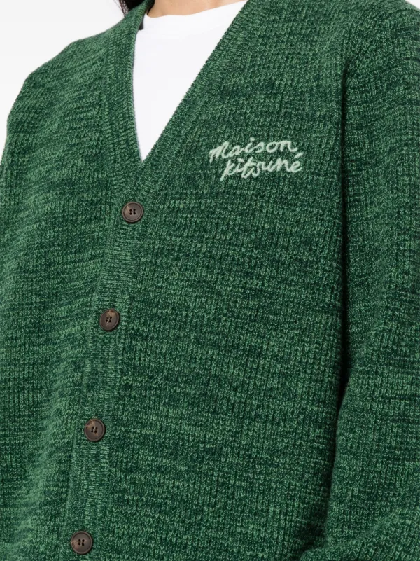 Maison Kitsuné Handwriting Comfort Cardigan | Green | FARFETCH