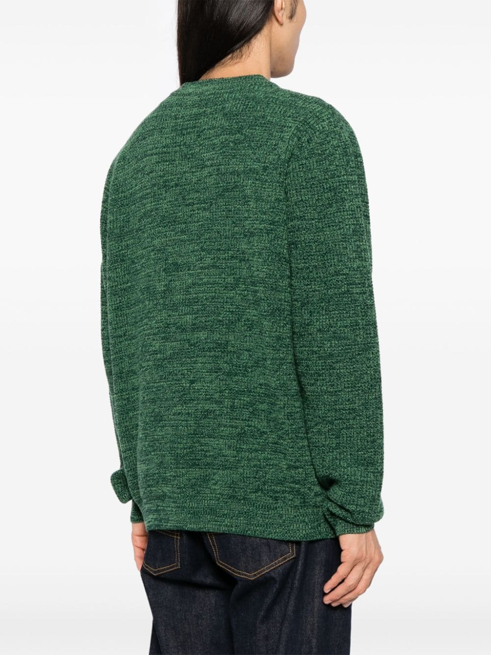 Shop Maison Kitsuné Handwriting Comfort Cardigan In Green