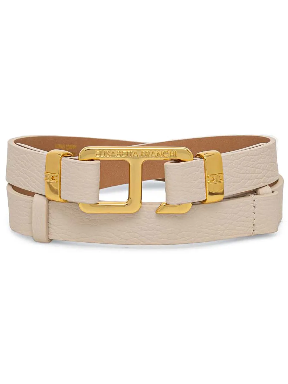 Elisabetta Franchi Riem met logoplakkaat Beige