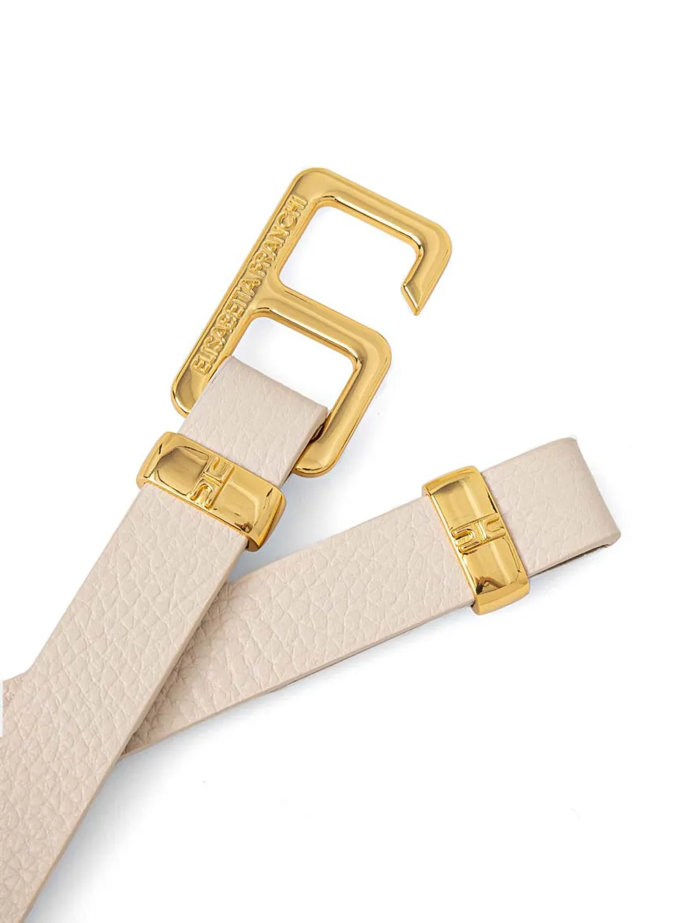 Elisabetta Franchi Leren riem - Beige