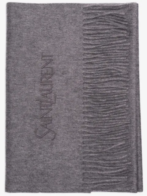 Saint Laurent logo-embroidered scarf