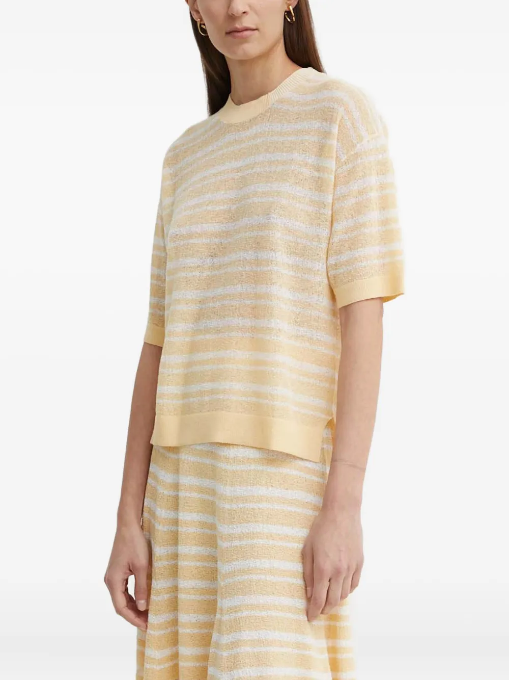 AERON striped short-sleeve top | Neutrals | Image 1