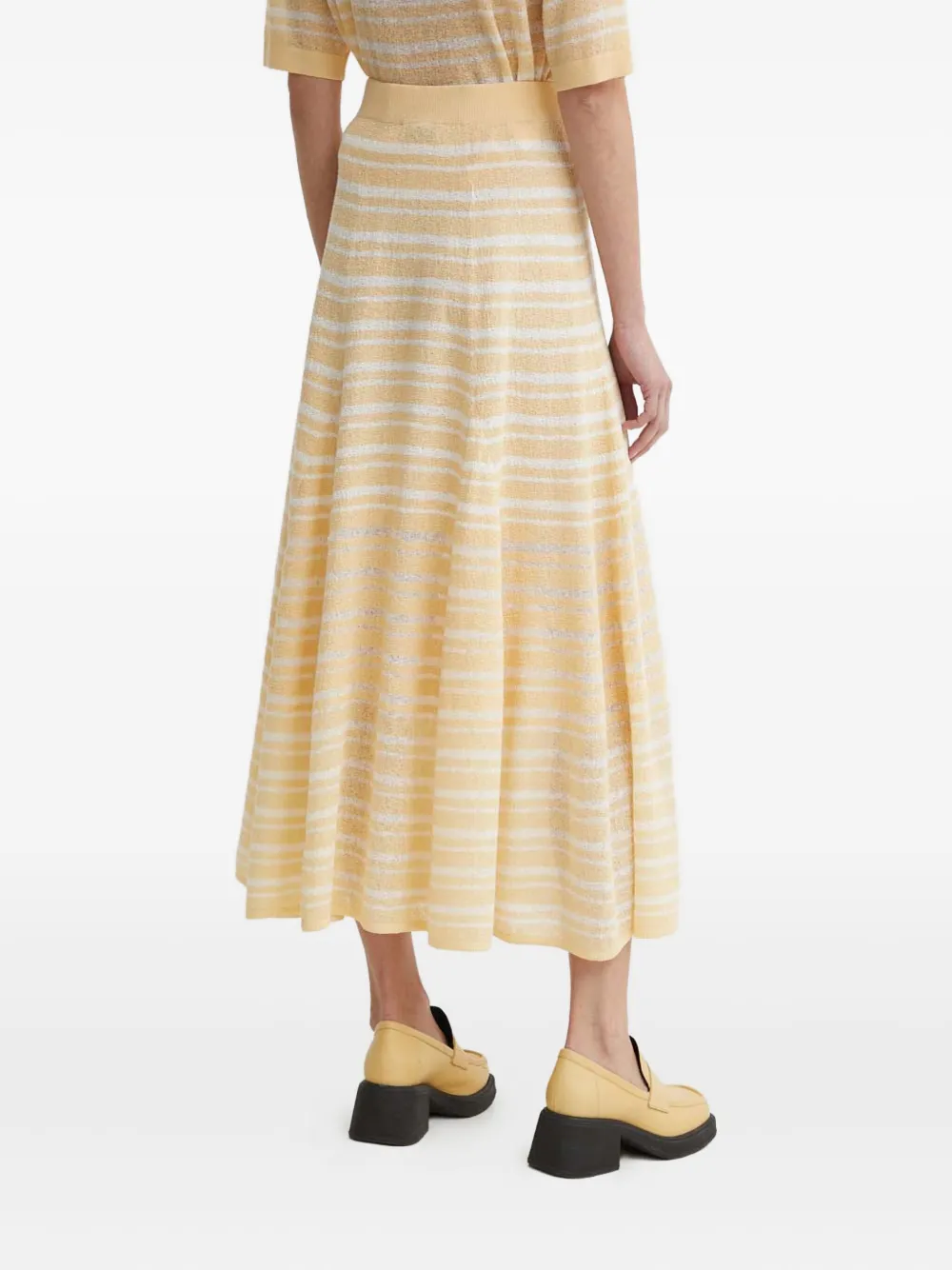 AERON Gestreepte midi-rok Beige