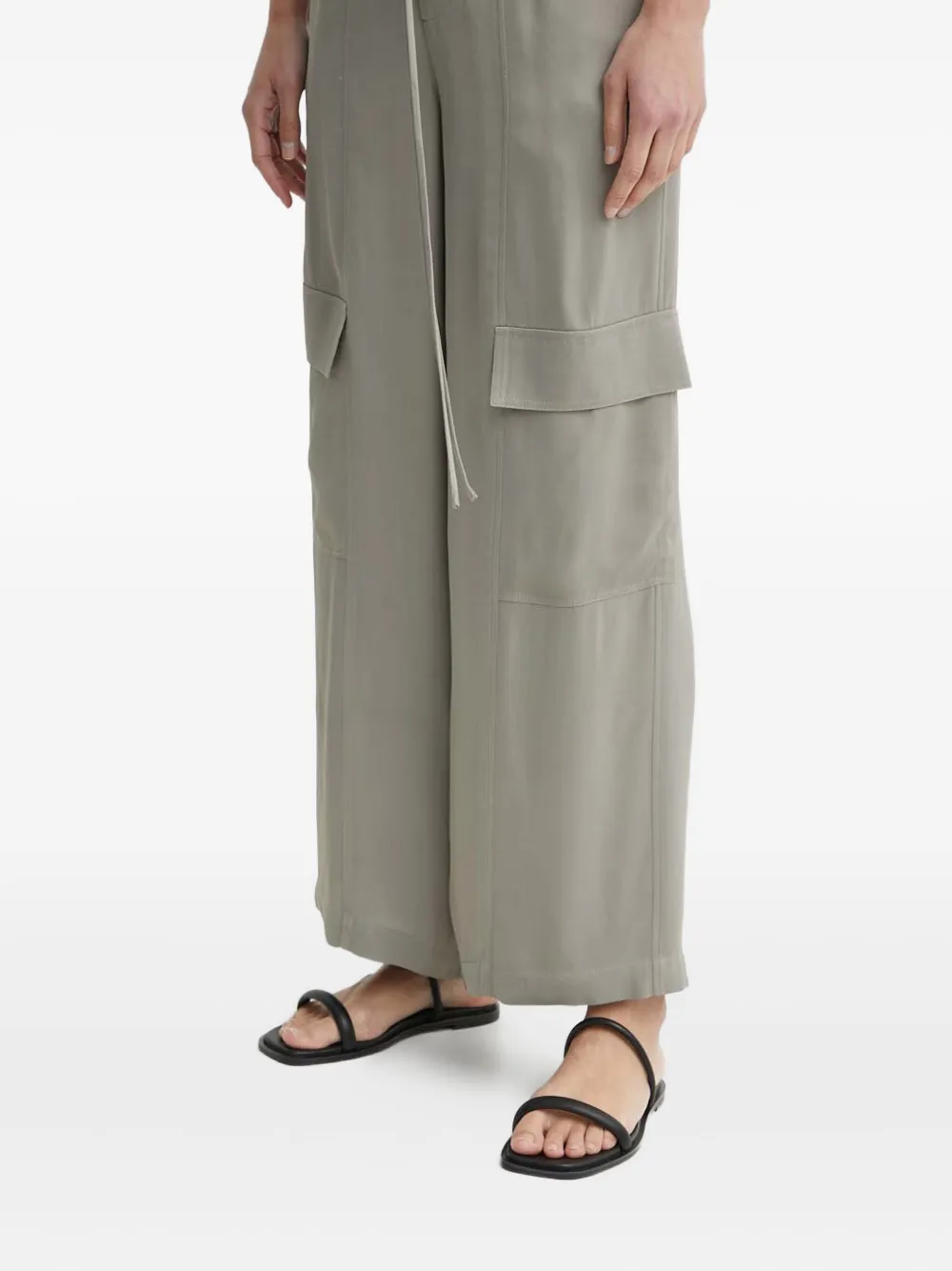Aeron Cargo Pocket Wide-leg Trousers In Gray