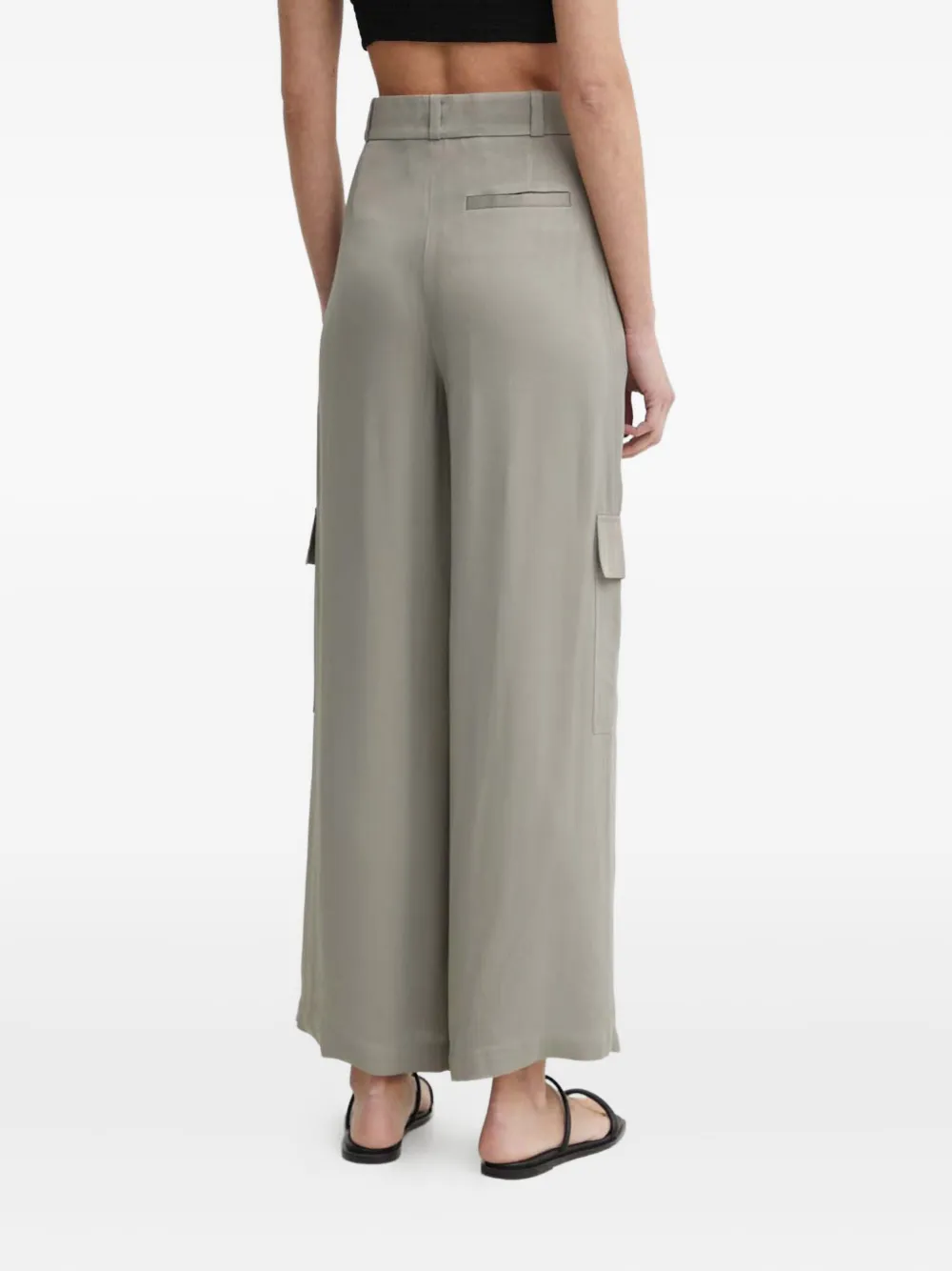 Aeron Cargo Pocket Wide-leg Trousers In Gray