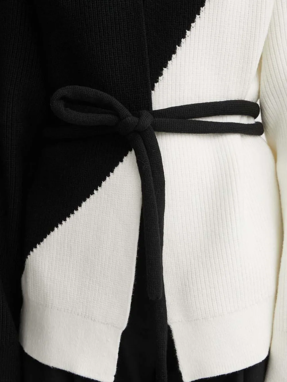 Aeron Diagonal-ribbed Knit Cardigan In Black