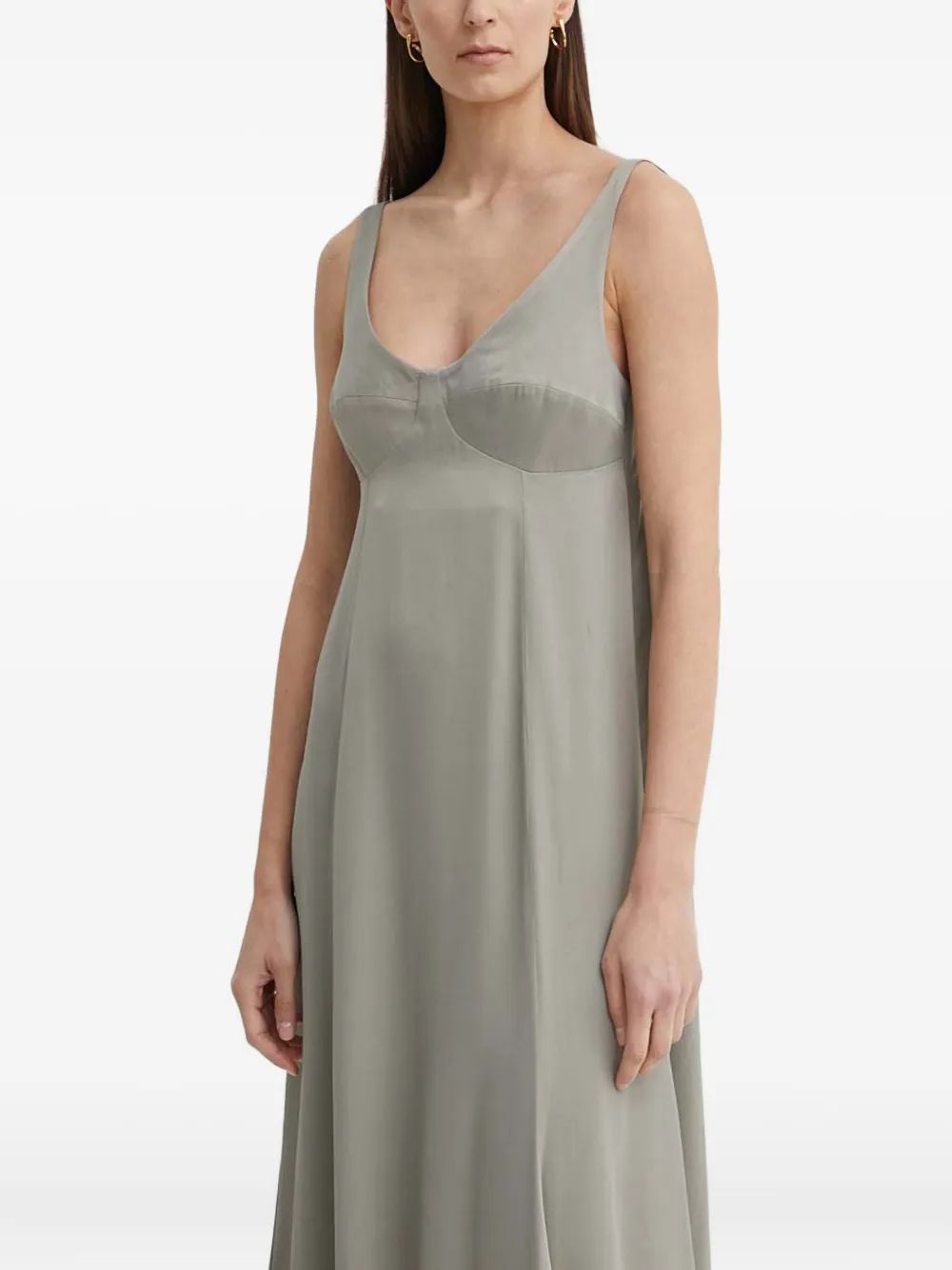AERON asymmetrical draped dress - Groen