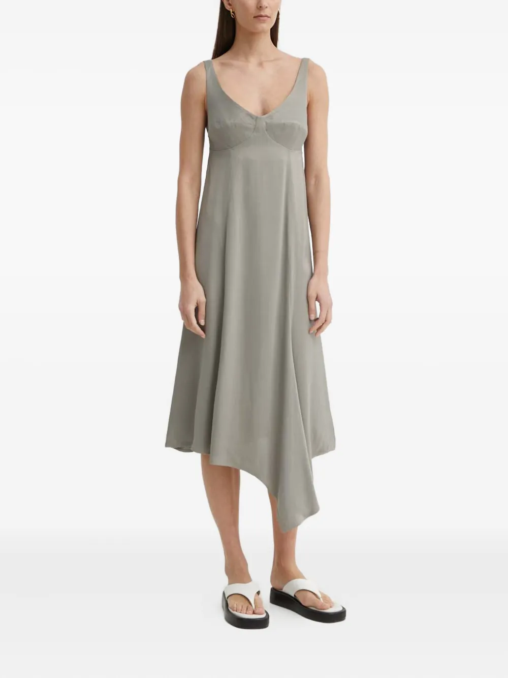 AERON asymmetrical draped dress | Green | Image 1