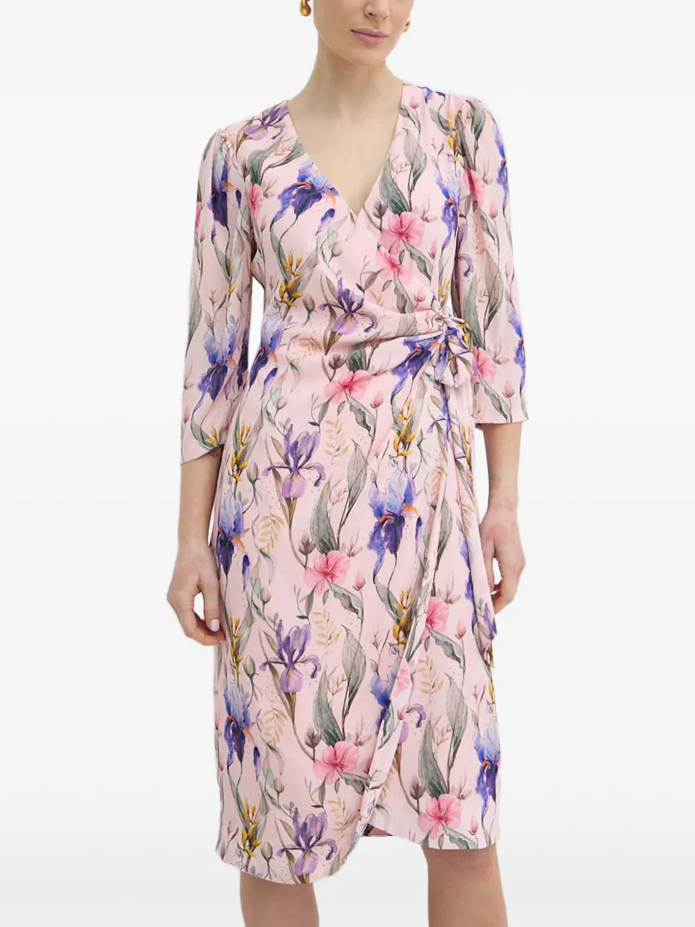 NISSA floral-print midi wrap dress - Rosa