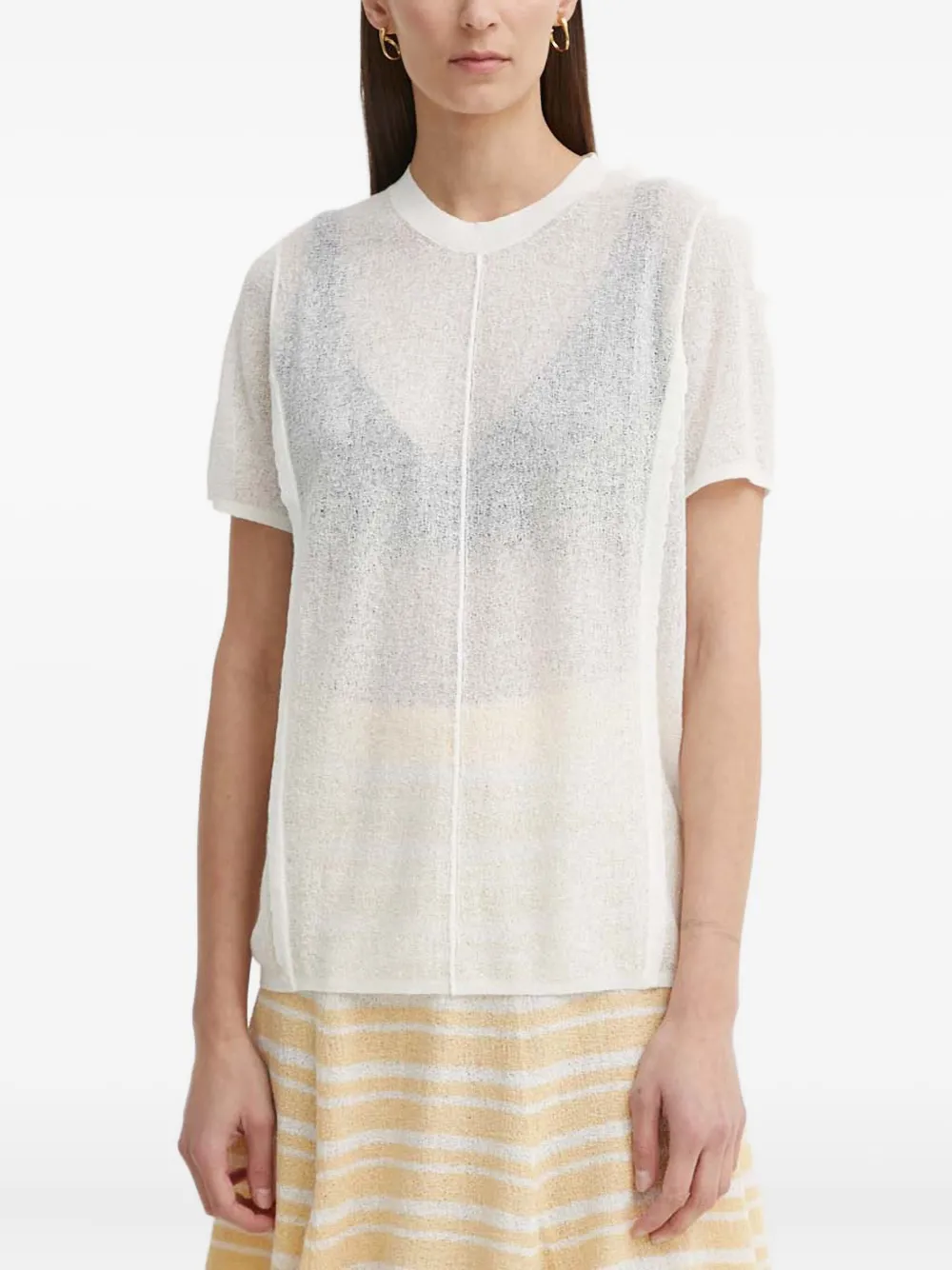 AERON knit short-sleeve T-shirt | Neutrals | Image 1