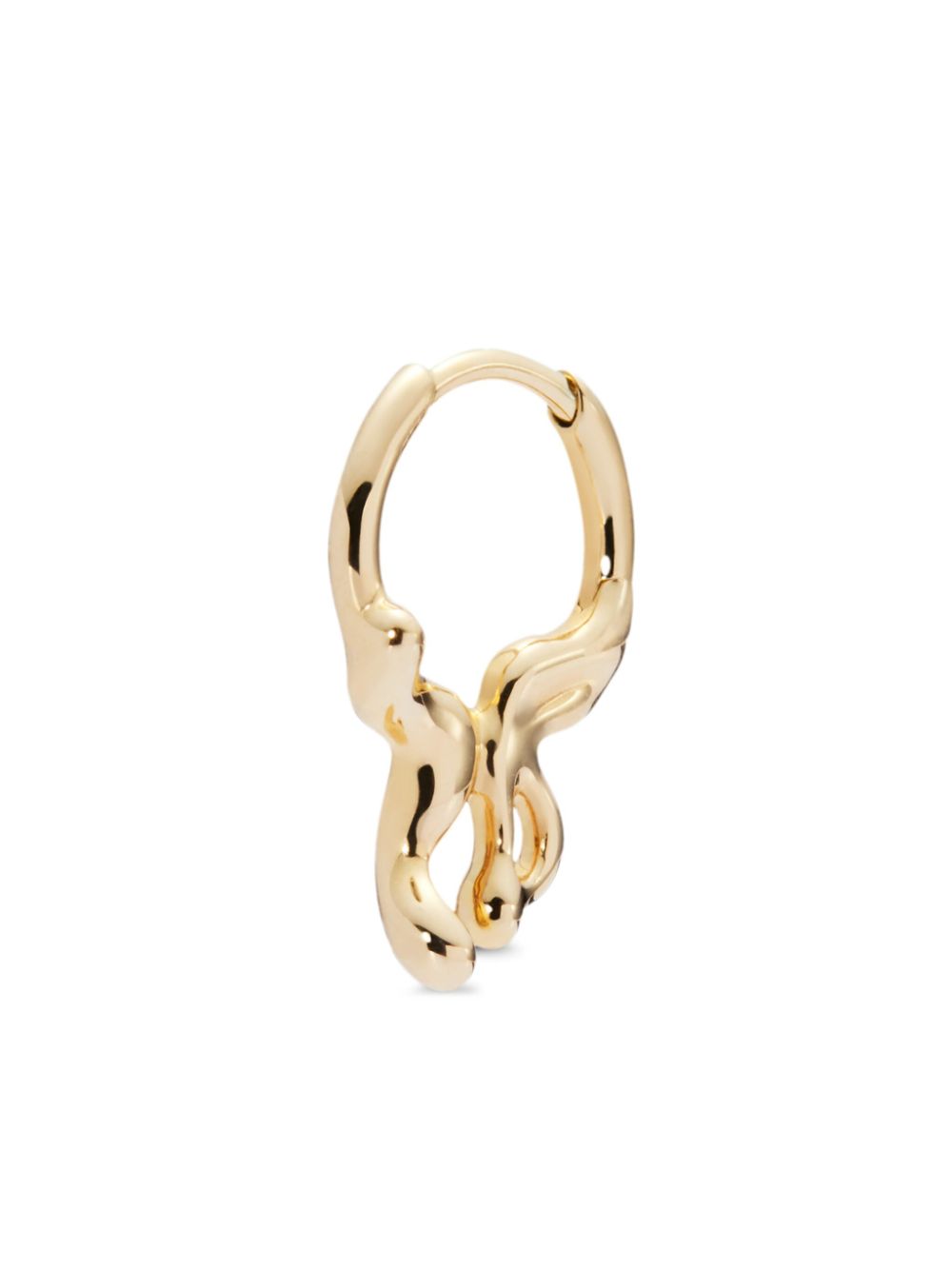 14kt gold Papillon huggie earring