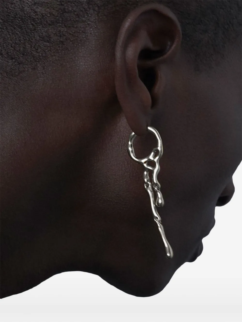 Maria Black Blue Morpho Earring In Silver
