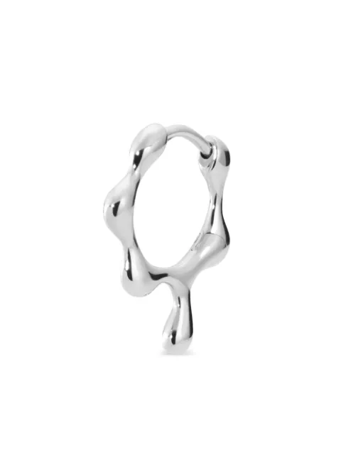Maria Black Orecchino a cerchio Clover in oro bianco 14kt