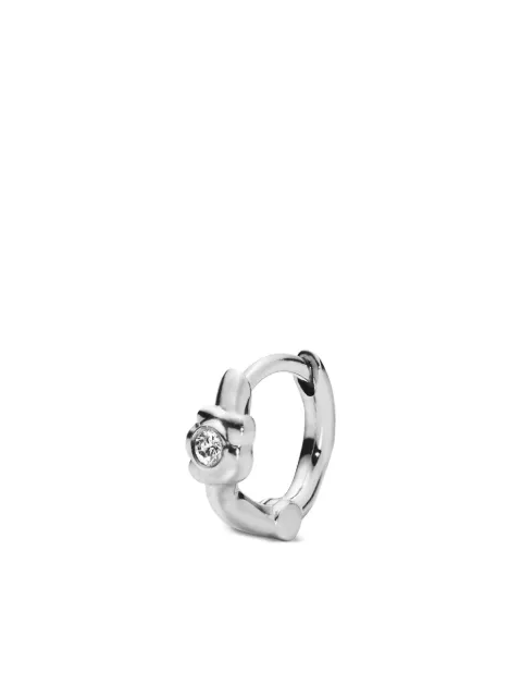 Maria Black Orecchino a cerchio Flora in oro bianco 14kt con diamanti