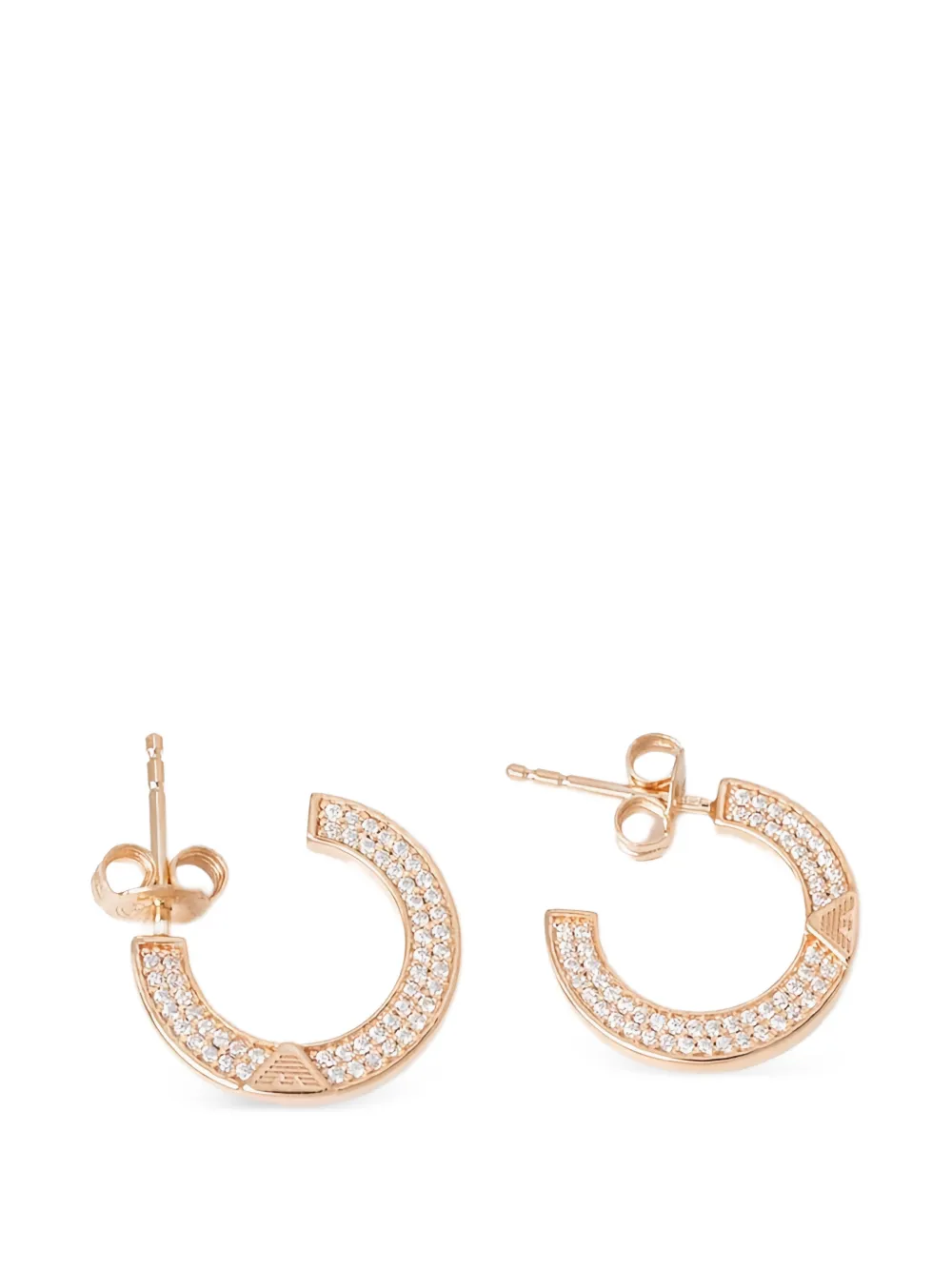Emporio Armani crystal-embellished hoop earrings - Pink