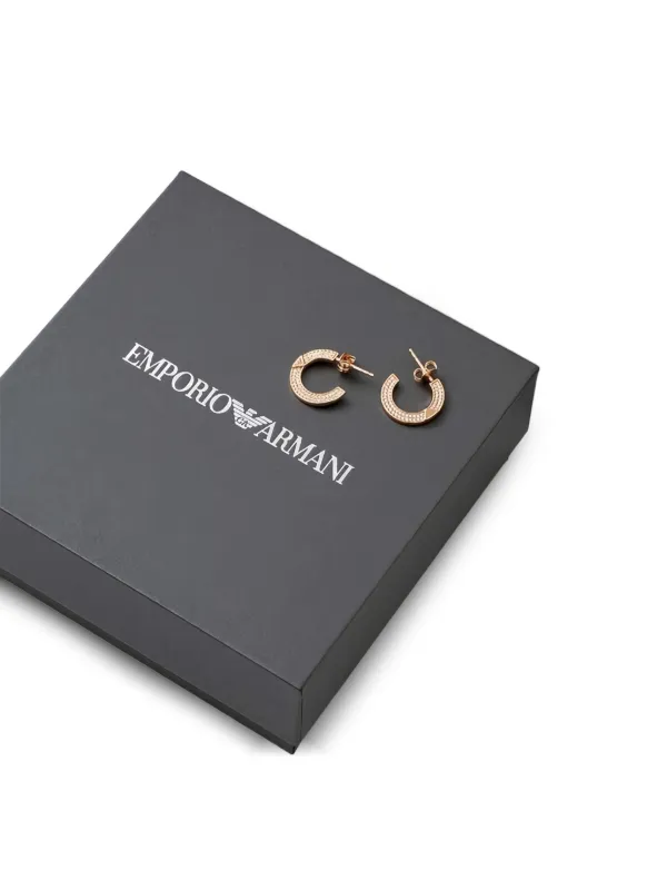 EMPORIO ARMANI フープピアス Emporio Armani クリスタル フープピアス | ピンク | FARFETCH JP