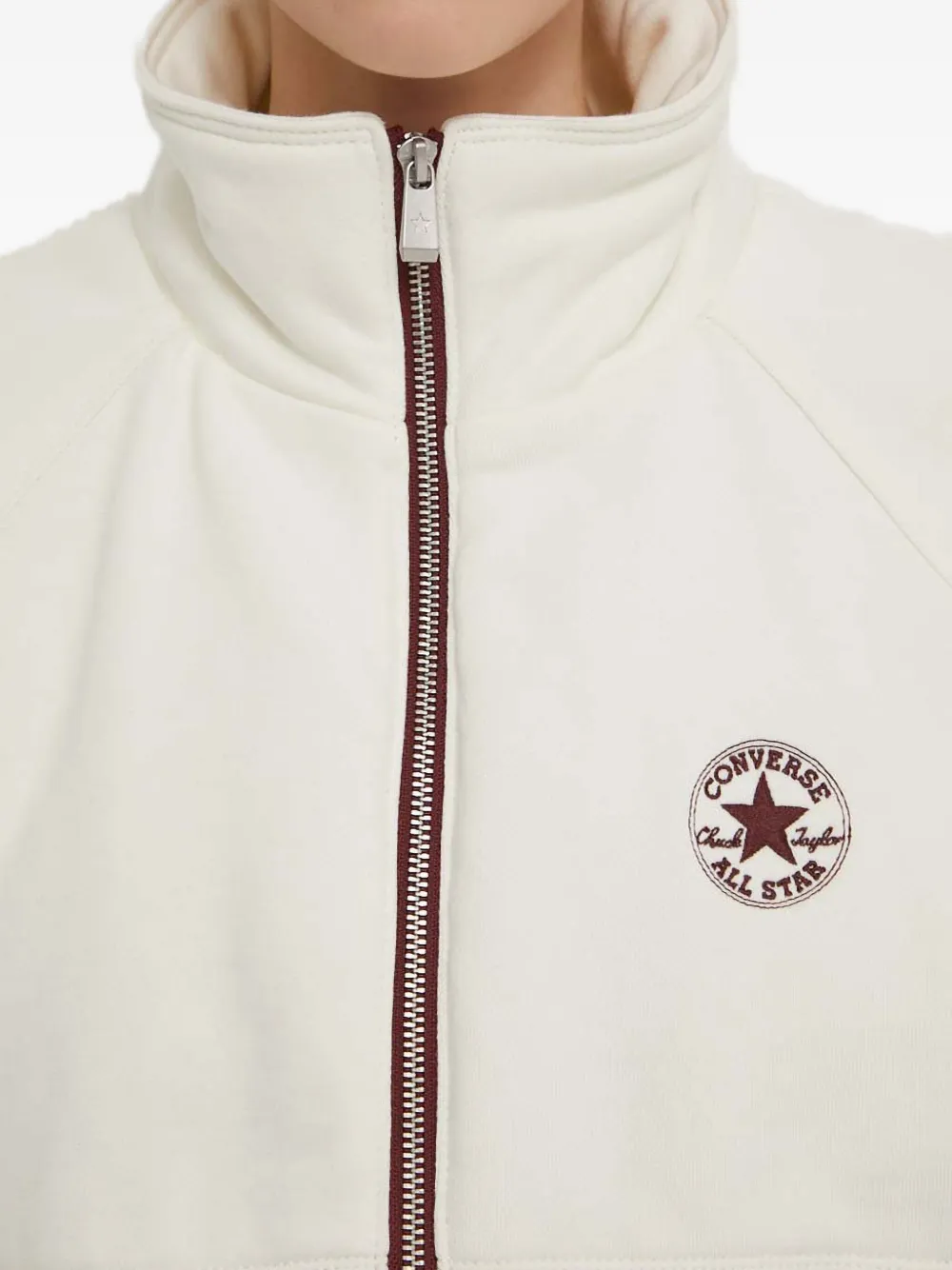 Converse Zip Colour-block Jacket In Red