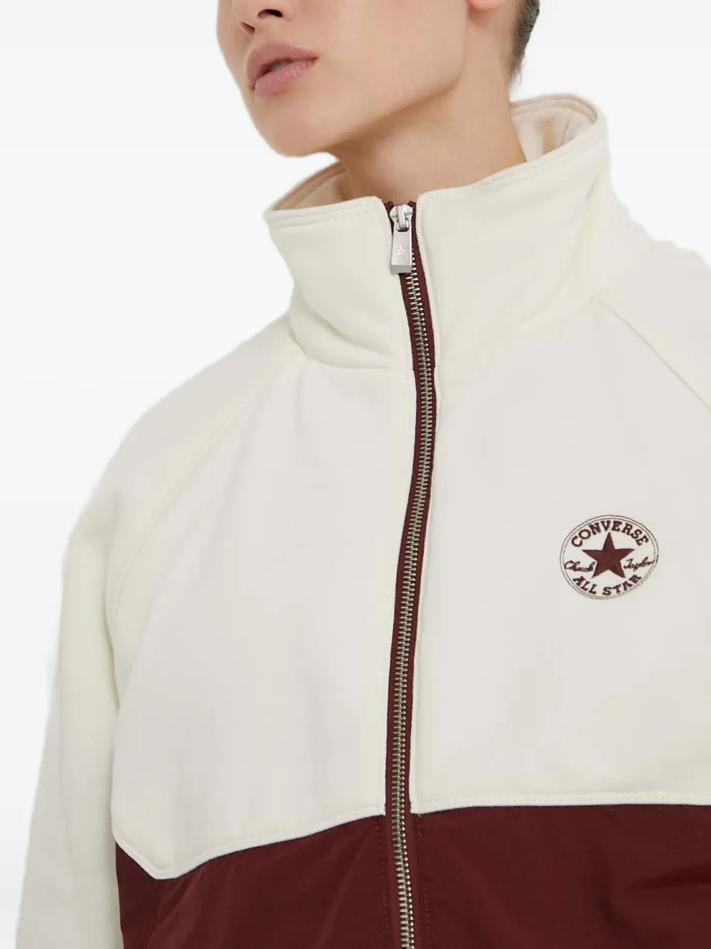 Converse Zip Colour-block Jacket In Red